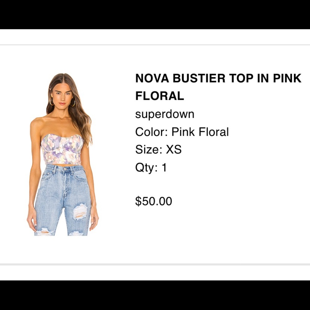 Super down Nova Floral Bustier crop Top